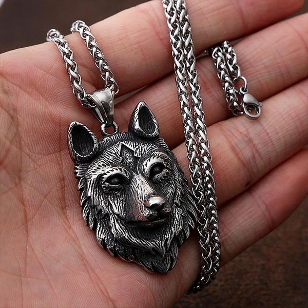 pendant necklaces retro viking wolf necklace for men punk stainless steel rope chain nordic amulet animal jewelry gift wholesale, Silver
pendant necklaces retro viking wolf necklace for men punk stainless steel rope chain nordic amulet animal jewelry gift wholesale, Silver
