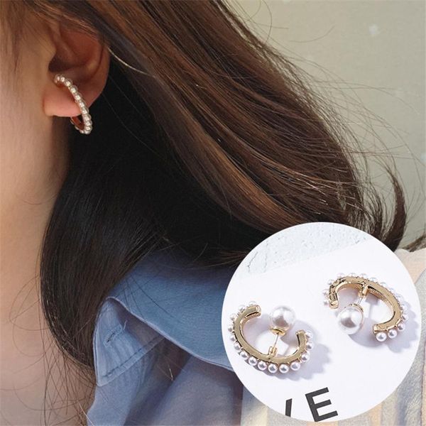 stud fashion statement jewelry simple design irregular oval metal semicircle pearl earrings for women girl wedding party, Golden;silver
stud fashion statement jewelry simple design irregular oval metal semicircle pearl earrings for women girl wedding party, Golden;silver