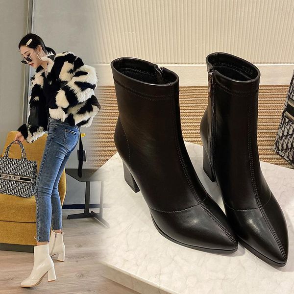 boots black pointed toe ankle women winter pu leather thick heels night club party shoes woman
boots black pointed toe ankle women winter pu leather thick heels night club party shoes woman
