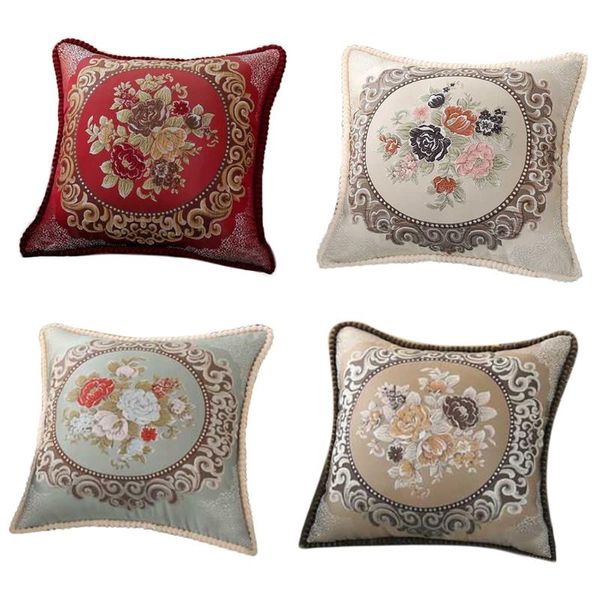 pillow case european style jacquard throw vintage embroidery floral pom trim square cushion for car home sofa couch
pillow case european style jacquard throw vintage embroidery floral pom trim square cushion for car home sofa couch