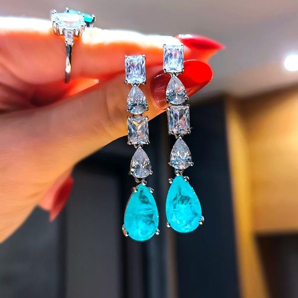 dangle & chandelier luxury silver color paraiba tourmaline crystal diamonds water drop long earrings for women elegant party fine jewelry gi
dangle & chandelier luxury silver color paraiba tourmaline crystal diamonds water drop long earrings for women elegant party fine jewelry gi