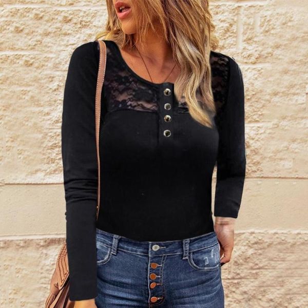 women's sweaters plus size women fashion lace patchwork blouse long sleeve o neck buttons shirts pullover blouses, White;black
women's sweaters plus size women fashion lace patchwork blouse long sleeve o neck buttons shirts pullover blouses, White;black