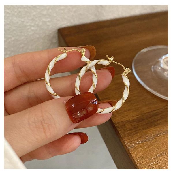 hoop & huggie cool wind oil twist earring net red temperament design earrings retro fashion girl, Golden;silver
hoop & huggie cool wind oil twist earring net red temperament design earrings retro fashion girl, Golden;silver