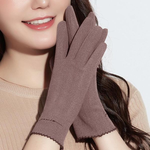 five fingers gloves autumn and winter plus velvet warm female touch screen thin elegant style driving mittens, Blue;gray
five fingers gloves autumn and winter plus velvet warm female touch screen thin elegant style driving mittens, Blue;gray