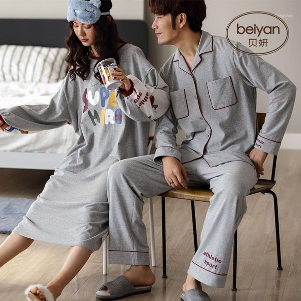 men's sleepwear spring and autumn cotton full sleeve household suit or women's nightdress, Black;brown
men's sleepwear spring and autumn cotton full sleeve household suit or women's nightdress, Black;brown