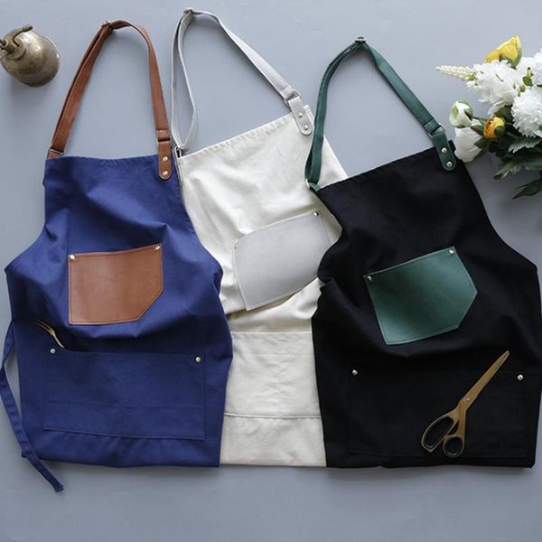 barber fashion canvas cotton aprons for women men adjustable leather strap apron with pocket and center pockets pinafore
barber fashion canvas cotton aprons for women men adjustable leather strap apron with pocket and center pockets pinafore