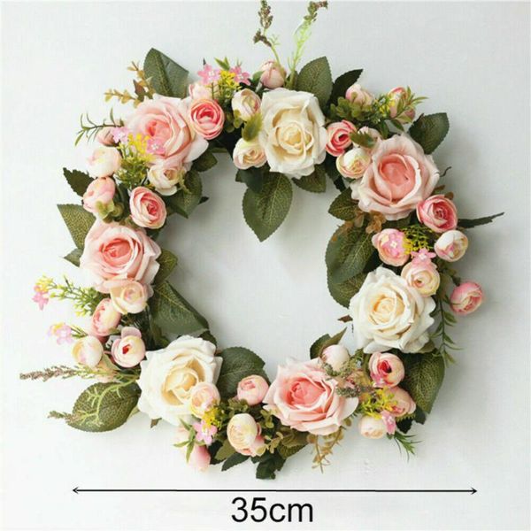simulation rose wreath made flower leaf garland ring wall window pendant door knocker wedding entrance ornament multiple colour decorative f
simulation rose wreath made flower leaf garland ring wall window pendant door knocker wedding entrance ornament multiple colour decorative f