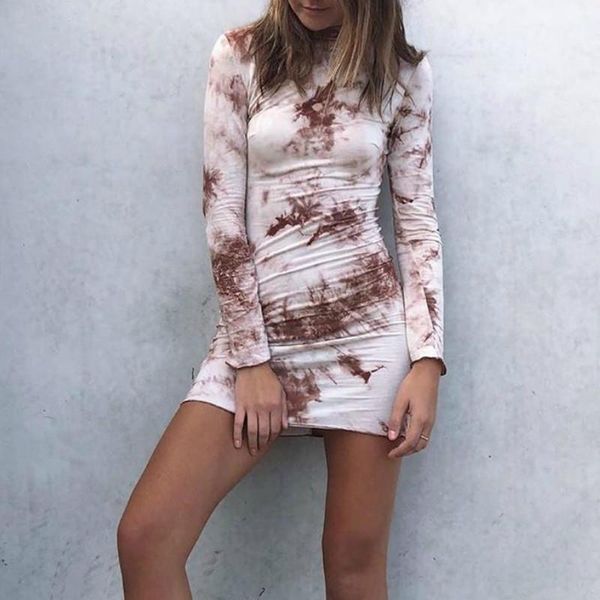women bodycon dress long sleeve print pattern high-neck slim stretch short mini autumn spring ruched vestidos casual dresses, Black;gray
women bodycon dress long sleeve print pattern high-neck slim stretch short mini autumn spring ruched vestidos casual dresses, Black;gray