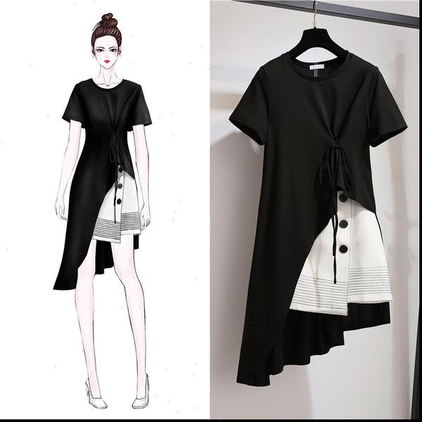 fashion korean plus size set womens tracksuits dress summer short sleeve 2 piece casual skirt suit, Gray
fashion korean plus size set womens tracksuits dress summer short sleeve 2 piece casual skirt suit, Gray