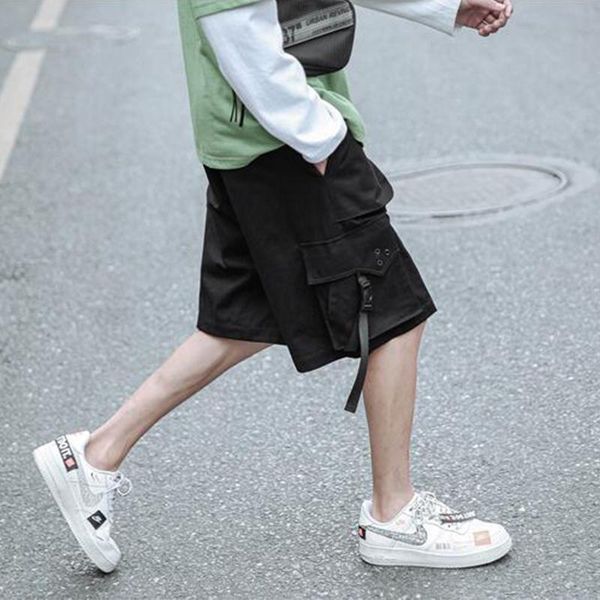 men's shorts cargo black casual fashion street sweatpants drawstring male bermuda all-match korean streetwear clothing, White;black
men's shorts cargo black casual fashion street sweatpants drawstring male bermuda all-match korean streetwear clothing, White;black