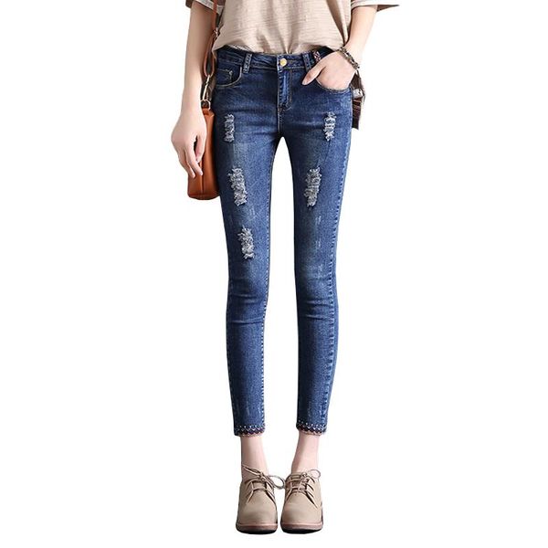 ripped jeans women 2021 spring autumn slim slimming pencil pants woman embroidery students korean nine-point female women's, Blue
ripped jeans women 2021 spring autumn slim slimming pencil pants woman embroidery students korean nine-point female women's, Blue