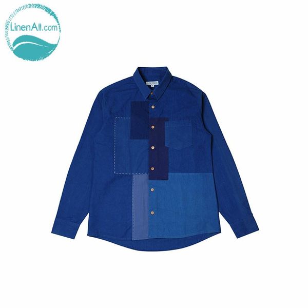 linenall men's indigohood blue dye splicing sashiko hand thorns shirt puzzle boro style male casual shirts, White;black
linenall men's indigohood blue dye splicing sashiko hand thorns shirt puzzle boro style male casual shirts, White;black
