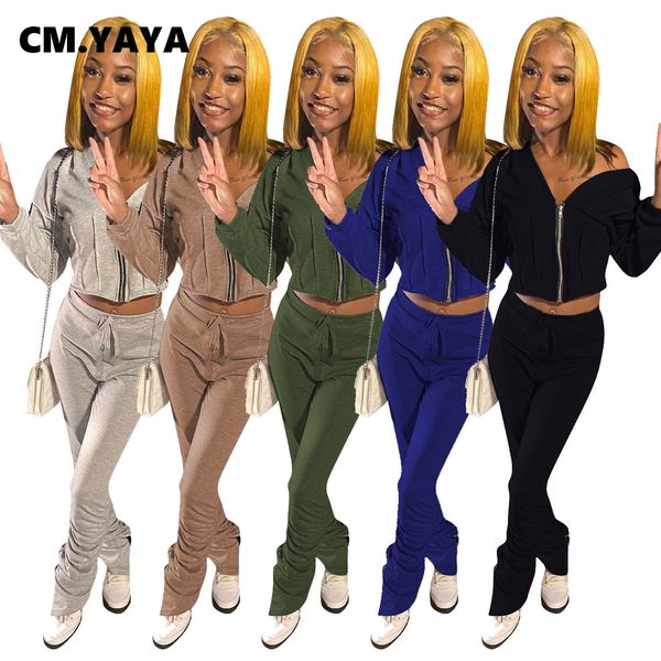 street sweatsuit women set hooded crop staed flare ruched pants set active trasuit two piece fitness outfit setby air, White
street sweatsuit women set hooded crop staed flare ruched pants set active trasuit two piece fitness outfit setby air, White