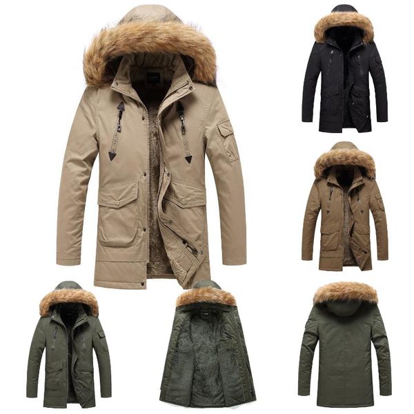 men's jackets 2021 luxury autumn winter warm mens 100% cotton faux fur hooded outerwear thicken mid-long jacket male fleece casual coat, Black;brown
men's jackets 2021 luxury autumn winter warm mens 100% cotton faux fur hooded outerwear thicken mid-long jacket male fleece casual coat, Black;brown