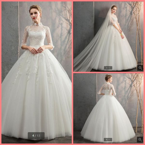 vestido de festa 2021 white lace vintage ball gown wedding dresses modest half sleeve high neck princess corset bride dress with flower musl
vestido de festa 2021 white lace vintage ball gown wedding dresses modest half sleeve high neck princess corset bride dress with flower musl