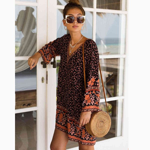 dresses v-neck long sleeve women vintage floral print loose summer mini bohemian chic es vestidos o65u, Black;gray
dresses v-neck long sleeve women vintage floral print loose summer mini bohemian chic es vestidos o65u, Black;gray