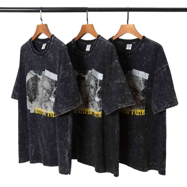 t shirt fashion hip hop ins same high street wash old split portrait print edged men's short sleeve, White;black
t shirt fashion hip hop ins same high street wash old split portrait print edged men's short sleeve, White;black
