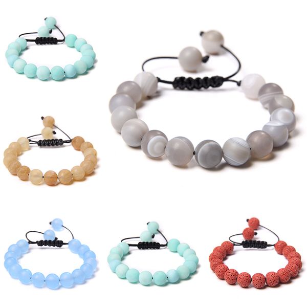10 mm mattenatural gray strip agat stone bead bracelets women handmade adjustable braid bracelet woven men fashion bangle bijoux, Black
10 mm mattenatural gray strip agat stone bead bracelets women handmade adjustable braid bracelet woven men fashion bangle bijoux, Black