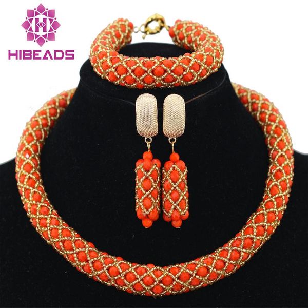 earrings & necklace small nigerian wedding party orange crystal beads women fashion african lace jewelry set abf530, Silver
earrings & necklace small nigerian wedding party orange crystal beads women fashion african lace jewelry set abf530, Silver