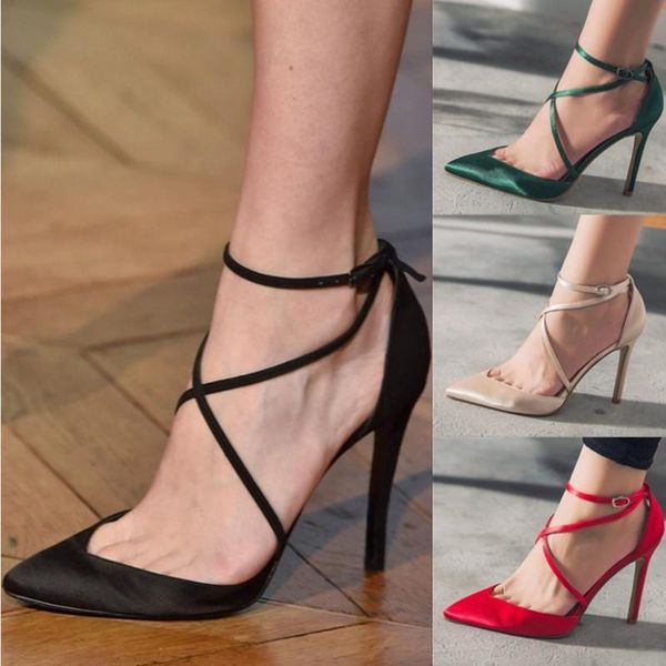 spring and summer ladies sandals satin word buckle with women's shoes straps super high heel pointed stiletto h, Black
spring and summer ladies sandals satin word buckle with women's shoes straps super high heel pointed stiletto h, Black