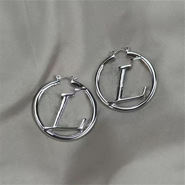women hoops earrings fashion womens big circle simple earring jewelry luxurys designer earrings letter l stud earring wholesale with box, White
women hoops earrings fashion womens big circle simple earring jewelry luxurys designer earrings letter l stud earring wholesale with box, White