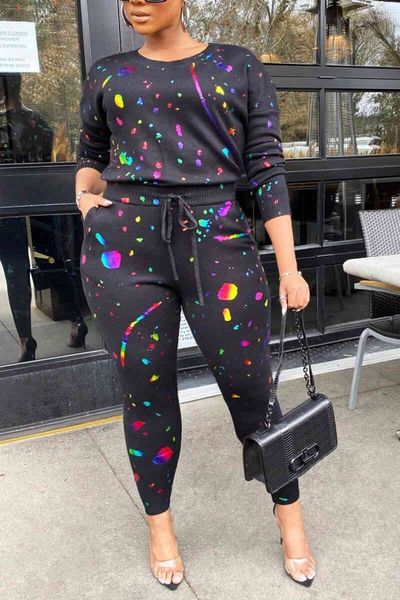 ladies early autumn print daily young long sleeve round neck fashion sports casual pants two piece set, Gray
ladies early autumn print daily young long sleeve round neck fashion sports casual pants two piece set, Gray