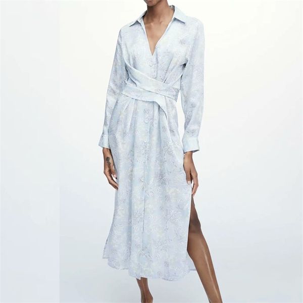 women summer print shirts dress za v-neck buttons sashes bow tie female vintage elegant split fork dresses vestidos 210513, Black;gray
women summer print shirts dress za v-neck buttons sashes bow tie female vintage elegant split fork dresses vestidos 210513, Black;gray