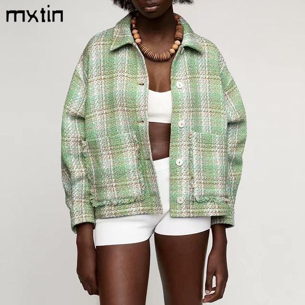 women's jackets mxtin 2021 women spring vintage plaid single breasted jacket coat fashion lapel collar long sleeve office lady female c, Black;brown
women's jackets mxtin 2021 women spring vintage plaid single breasted jacket coat fashion lapel collar long sleeve office lady female c, Black;brown