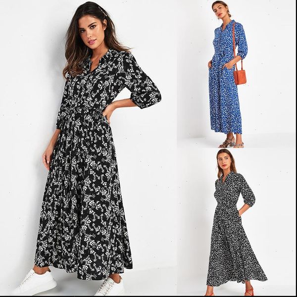 women autumn womens dresses vintage floral print maxi dress boho seven points sleeve long turn down collar casual chiffon, Black;gray
women autumn womens dresses vintage floral print maxi dress boho seven points sleeve long turn down collar casual chiffon, Black;gray