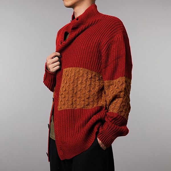 men's sweaters casual loose outerwear vintage patchwork button sweater coats for men 2021 autumn winter long sleeve knitted cardigan, White;black
men's sweaters casual loose outerwear vintage patchwork button sweater coats for men 2021 autumn winter long sleeve knitted cardigan, White;black