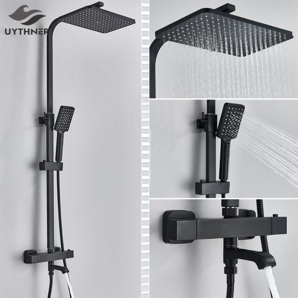 bathroom shower sets thermostatic bath faucet black rain head wall mounted bathtub mixer tap thermostat controled set
bathroom shower sets thermostatic bath faucet black rain head wall mounted bathtub mixer tap thermostat controled set