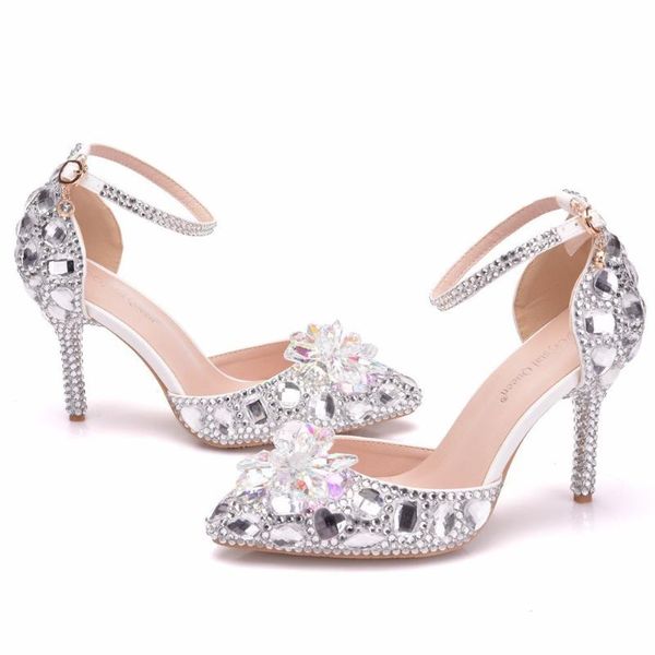 dress shoes sandals pointed toe bridal wedding female white drill rhinestone crystal stiletto high hee, Black
dress shoes sandals pointed toe bridal wedding female white drill rhinestone crystal stiletto high hee, Black