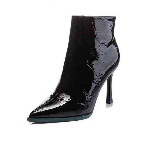 dress shoes autumn winter pointed back zipper color matching fashion stiletto heels women's short boots leather 37lk, Black
dress shoes autumn winter pointed back zipper color matching fashion stiletto heels women's short boots leather 37lk, Black
