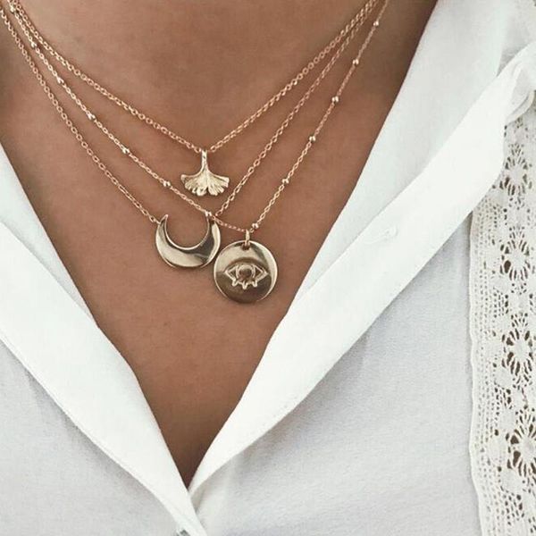 multilayer necklace for women summer retro simple sun mermaid moon fashion jewelry beach bijoux chains, Silver
multilayer necklace for women summer retro simple sun mermaid moon fashion jewelry beach bijoux chains, Silver