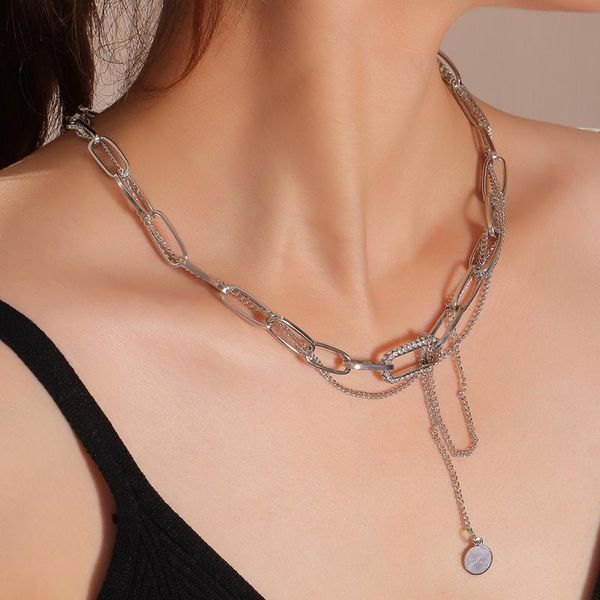 chains arrival metal link chain necklaces women hiphop/rock geometric alloy set auger white gold jewelry for girls, Silver
chains arrival metal link chain necklaces women hiphop/rock geometric alloy set auger white gold jewelry for girls, Silver