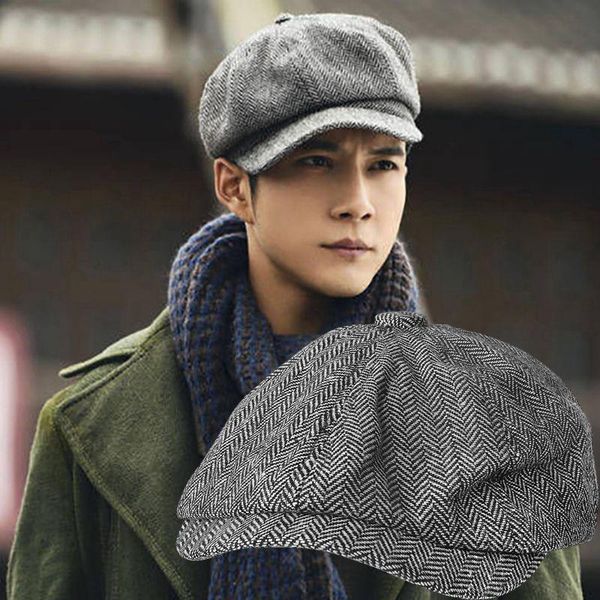 berets men beret vintage herringbone gatsby tweed peaky blinders hat sboy spring winter flat peaked hats, Blue;gray
berets men beret vintage herringbone gatsby tweed peaky blinders hat sboy spring winter flat peaked hats, Blue;gray