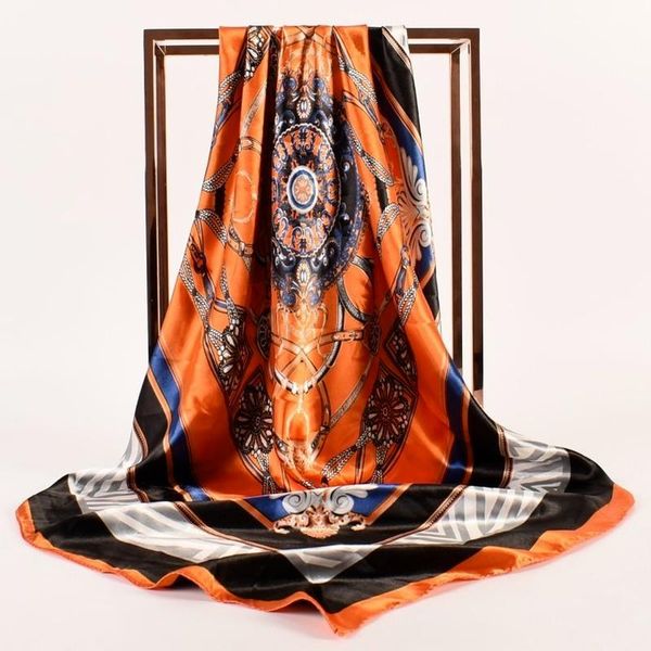 scarves 90cm square scarf for women with geometric mosaic design and printed shawl, Blue;gray
scarves 90cm square scarf for women with geometric mosaic design and printed shawl, Blue;gray