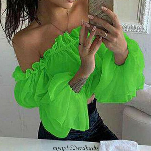 women's blouses & shirts hirigin fashion womens chiffon long puff sleeve off shoulder crop loose casual blouse lady corp shirt, White
women's blouses & shirts hirigin fashion womens chiffon long puff sleeve off shoulder crop loose casual blouse lady corp shirt, White