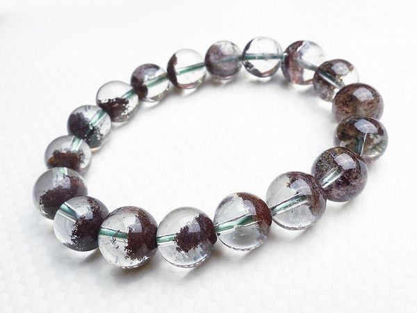 beaded, strands arrival genuine natural red phantom quartz bracelets for women crystal transparent round bead stretch charm bracelet, Black 
beaded, strands arrival genuine natural red phantom quartz bracelets for women crystal transparent round bead stretch charm bracelet, Black