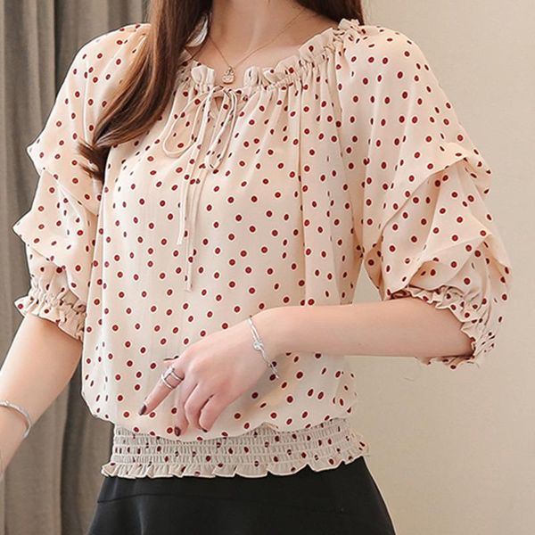 women's blouses & shirts women red dot chiffon shirt 2021 style summer and sweet cute lady off-shoulder short sleeve blouse blusas, White
women's blouses & shirts women red dot chiffon shirt 2021 style summer and sweet cute lady off-shoulder short sleeve blouse blusas, White
