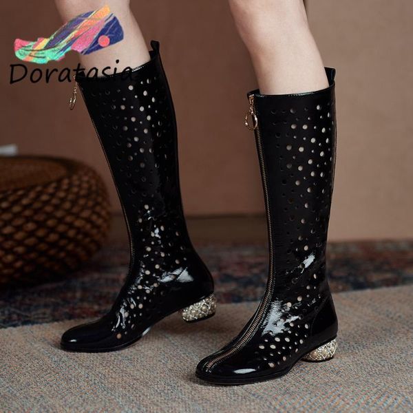 boots doratasia genuine leather women pearl crystal shoes zipper fashion heeled pumps round toe luxury summer, Black
boots doratasia genuine leather women pearl crystal shoes zipper fashion heeled pumps round toe luxury summer, Black