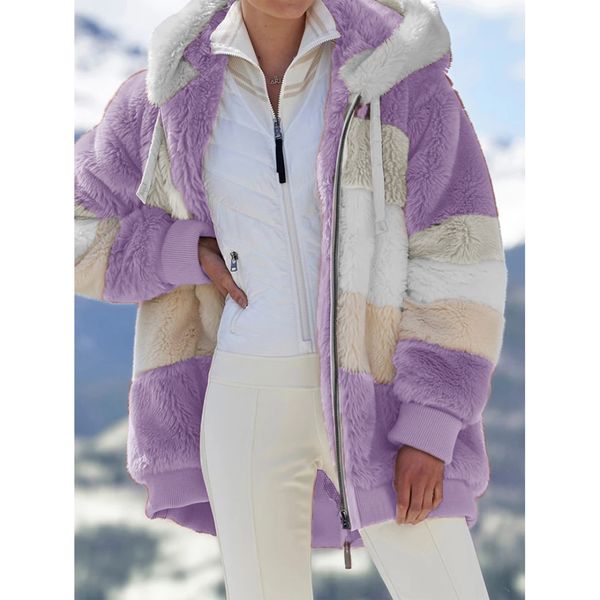 winter women jacket fashion plush patchwork zipper pocket hooded jacket retro loose long sleeve plus size women coat, Black;brown
winter women jacket fashion plush patchwork zipper pocket hooded jacket retro loose long sleeve plus size women coat, Black;brown