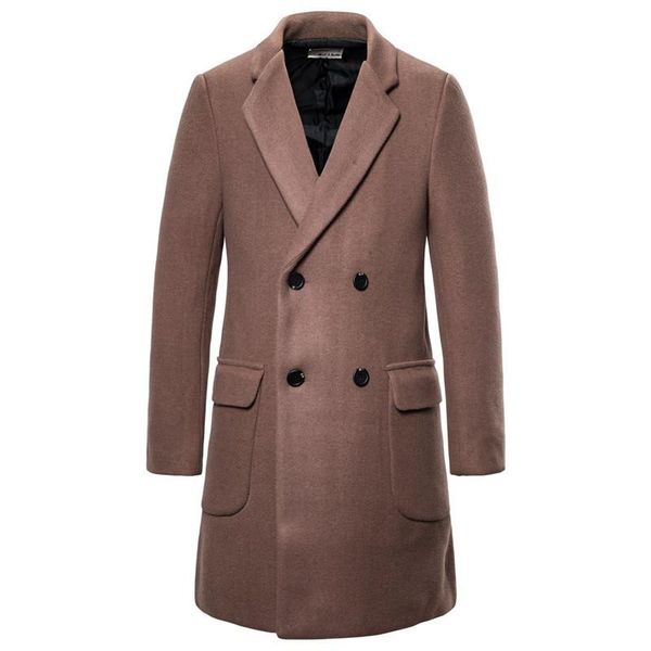 men's wool & blends 2021 double breasted casual woolen coat male autumn winter long solid color light brown slim trench men, Black
men's wool & blends 2021 double breasted casual woolen coat male autumn winter long solid color light brown slim trench men, Black
