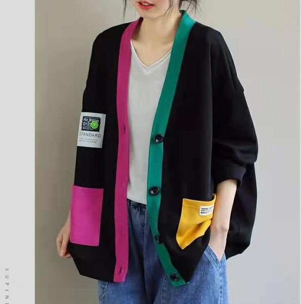 spring autumn cardigan for women korean fashion female coat winter sweater oversize loose button ladies sweater, White;black
spring autumn cardigan for women korean fashion female coat winter sweater oversize loose button ladies sweater, White;black
