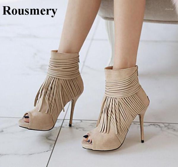 boots women fashion open toe suede leather tassels ankle high heel wrap fringes zipper-up short gladiator1, Black
boots women fashion open toe suede leather tassels ankle high heel wrap fringes zipper-up short gladiator1, Black