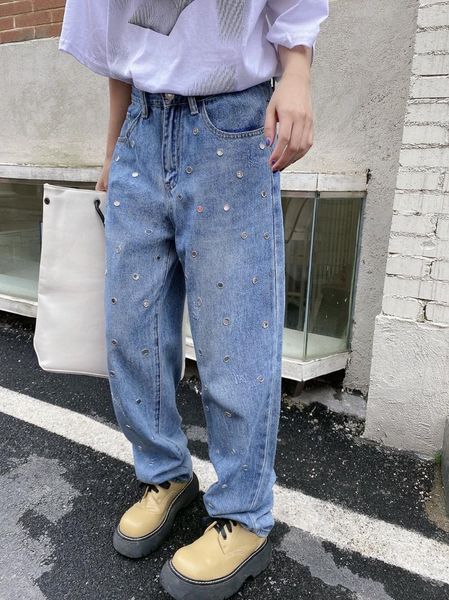 women's jeans personalized street nail design handsome dad 2021 loose skinny for students, Blue
women's jeans personalized street nail design handsome dad 2021 loose skinny for students, Blue