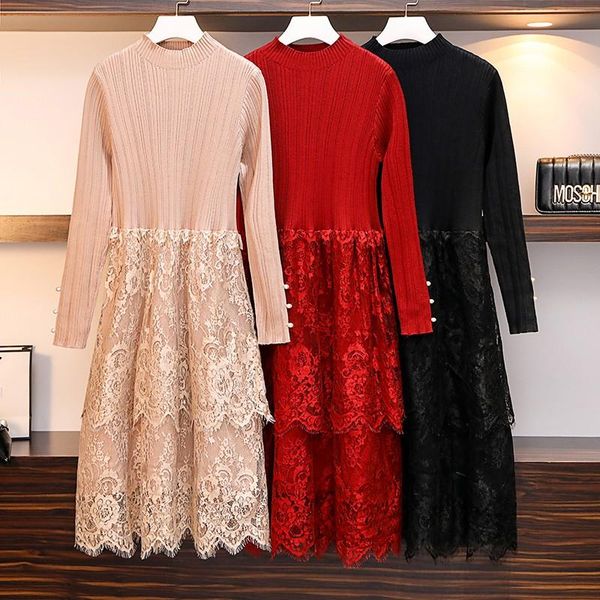 casual dresses turtleneck patchwork lace knitted dress women 2021 autumn winter fashion loose long sleeve knitting oversize vestidos, Black;gray
casual dresses turtleneck patchwork lace knitted dress women 2021 autumn winter fashion loose long sleeve knitting oversize vestidos, Black;gray