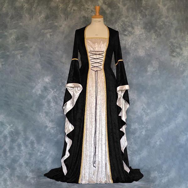 casual dresses medieval dress cosplay halloween costumes women retro vintage party club elegante princess maxi vestido robe, Black;gray
casual dresses medieval dress cosplay halloween costumes women retro vintage party club elegante princess maxi vestido robe, Black;gray