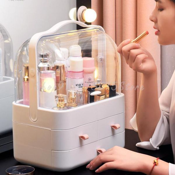storage boxes & bins simple dust-proof cosmetic box deskrack household large dressing table skin care lipstick 
storage boxes & bins simple dust-proof cosmetic box deskrack household large dressing table skin care lipstick
