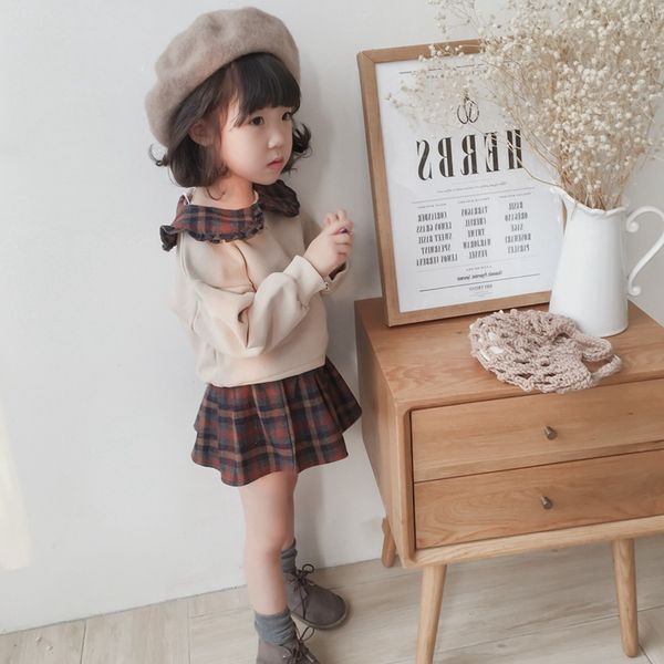 girls suit plaid short doll shirt skirt spring dress new childrens wear kids winter clothes, Red;yellow
girls suit plaid short doll shirt skirt spring dress new childrens wear kids winter clothes, Red;yellow